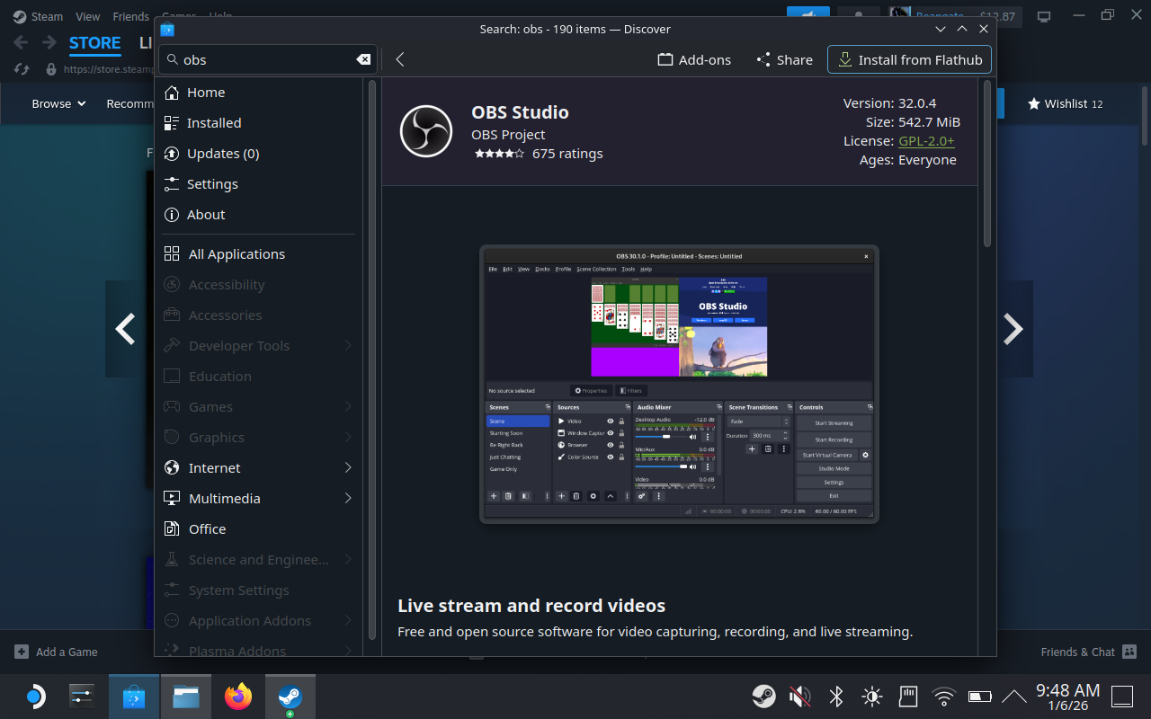 OBS Flatpak Installation